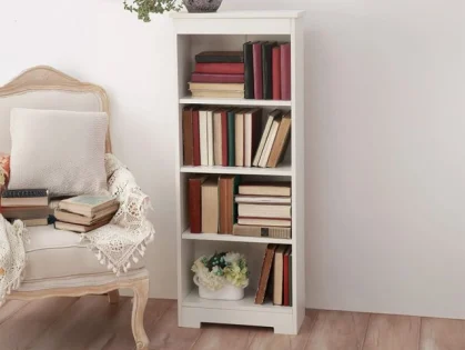 Core Erin White Low Narrow Bookcase Core Erin White Low Narrow Bookcase