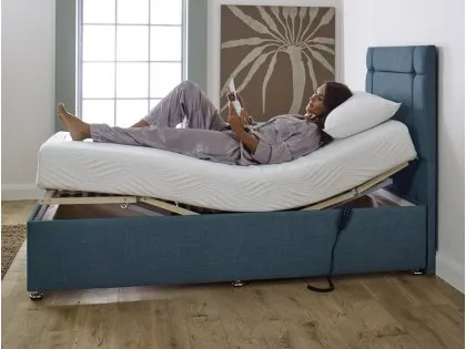 Clearance - Flexisleep Gel Ortho 3ft Electric Adjustable Bed in Graceland Cream with Matching Norfolk Strutted Headboard Clearance - Flexisleep Gel Ortho 3ft Electric Adjustable Bed in Graceland Cream with Matching Norfolk Strutted Headboard