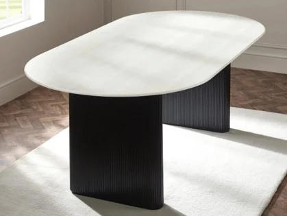Clearance - Julian Bowen Bolivia 220cm White Marble Dining Table