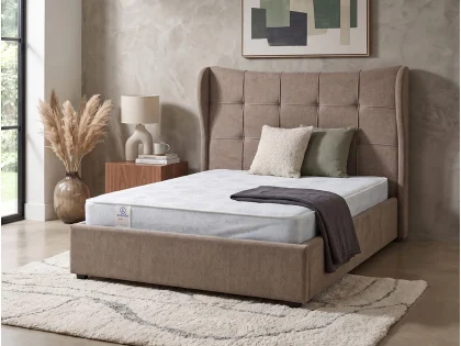 Seconique Verona Brown Fabric Ottoman Bed Frame