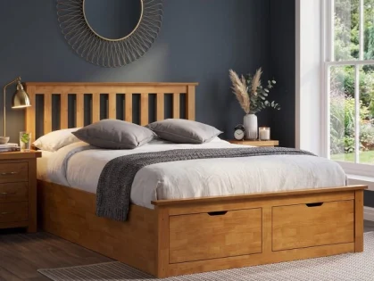 ASC Serena Oak Wooden Ottoman Bed Frame