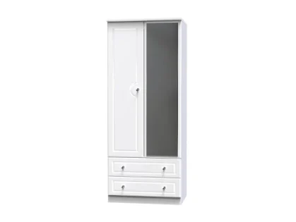 Welcome Balmoral White High Gloss 2 Door 2 Drawer Mirrored Double Wardrobe (Assembled)