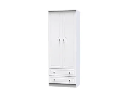 Welcome Balmoral White High Gloss 2 Door 2 Drawer Tall Double Wardrobe (Assembled)