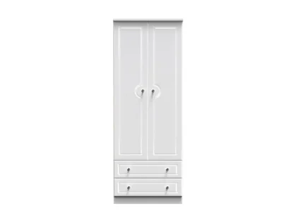 Welcome Balmoral White High Gloss 2 Door 2 Drawer Tall Double Wardrobe (Assembled)