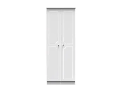Welcome Balmoral White High Gloss 2 Door Tall Double Hanging Wardrobe (Assembled)