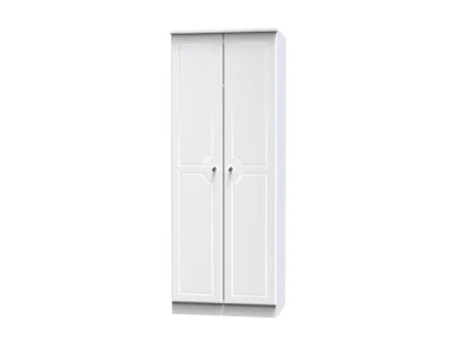 Welcome Balmoral White High Gloss 2 Door Tall Double Wardrobe (Assembled)