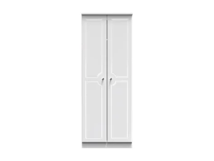 Welcome Balmoral White High Gloss 2 Door Tall Double Wardrobe (Assembled)