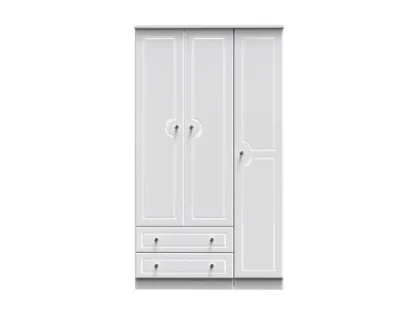 Welcome Balmoral White High Gloss 3 Door 2 Drawer Tall Triple Wardrobe (Assembled)