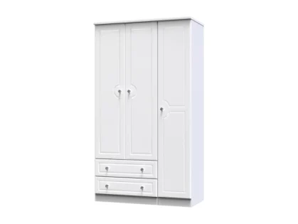 Welcome Balmoral White High Gloss 3 Door 2 Drawer Tall Triple Wardrobe (Assembled)