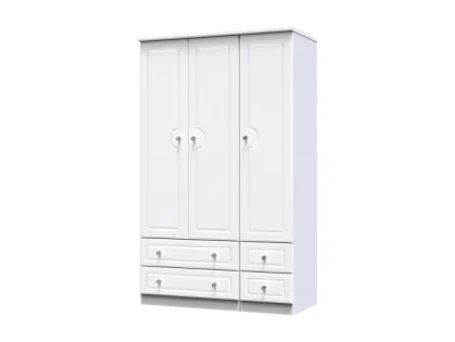Welcome Balmoral White High Gloss 3 Door 4 Drawer Tall Triple Wardrobe (Assembled) Welcome Balmoral White High Gloss 3 Door 4 Drawer Tall Triple Wardrobe (Assembled)