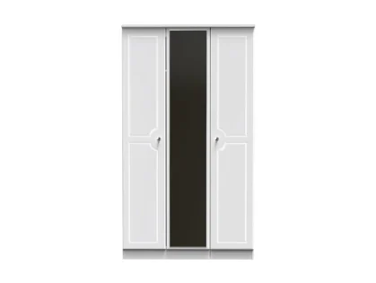 Welcome Balmoral White High Gloss 3 Door Mirrored Triple Wardrobe (Assembled) Welcome Balmoral White High Gloss 3 Door Mirrored Triple Wardrobe (Assembled)
