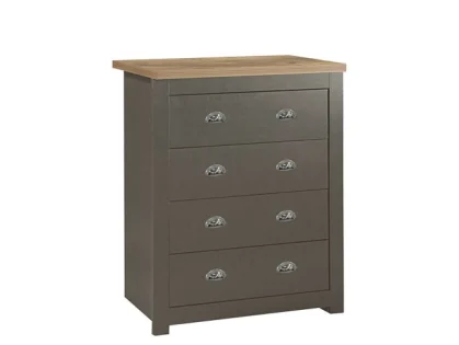 Birlea Highgate Dark Grey and Oak Effect 4 Drawer Chest