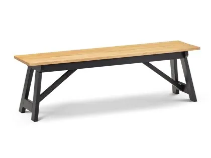 Clearance - Julian Bowen Hockley 140cm Black and Light Oak Dining Bench Clearance - Julian Bowen Hockley 140cm Black and Light Oak Dining Bench