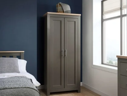 Birlea Highgate Dark Grey and Oak Effect 2 Door Wardrobe