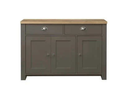 Birlea Highgate Dark Grey and Oak Effect 3 Door 2 Drawer Sideboard