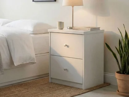 Core Erin White 2 Drawer Bedside Table Core Erin White 2 Drawer Bedside Table