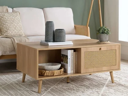 Birlea Croxley Rattan and Oak Coffee table Birlea Croxley Rattan and Oak Coffee table
