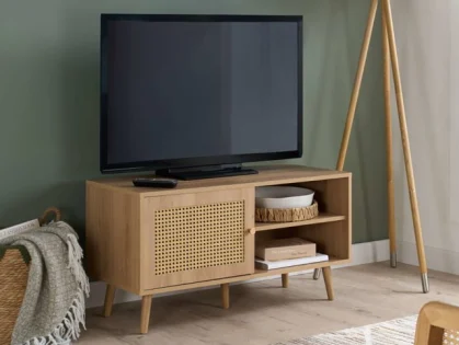 Birlea Croxley Rattan and Oak Small TV Unit