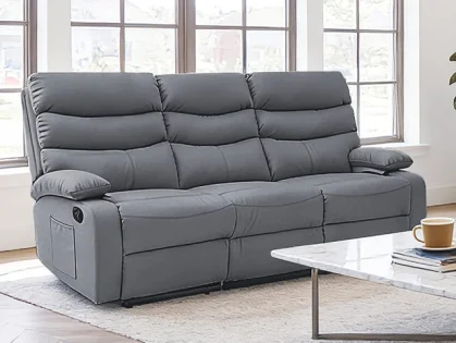 Kidsaw Berkshire Grey 3 Seater Recliner Sofa Kidsaw Berkshire Grey 3 Seater Recliner Sofa