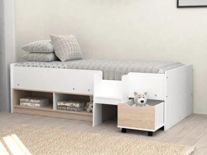 Kidsaw Galley White and Oak Cabin Bed Frame