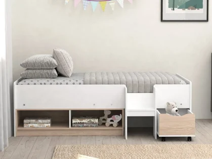 Kidsaw Galley White and Oak Cabin Bed Frame