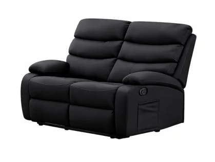 Kidsaw Sussex Black Faux Leather 2 Seater Recliner Sofa Kidsaw Sussex Black Faux Leather 2 Seater Recliner Sofa