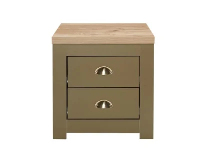 Birlea Highgate Olive and Oak Effect 2 Drawer Bedside Table Birlea Highgate Olive and Oak Effect 2 Drawer Bedside Table