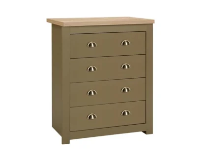 Birlea Highgate Olive and Oak Effect 4 Drawer Chest of Drawers Birlea Highgate Olive and Oak Effect 4 Drawer Chest of Drawers