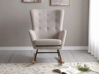 Seconique Hayden Beige Fabric Rocking Chair Seconique Hayden Beige Fabric Rocking Chair