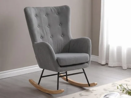Seconique Hayden Dark Grey Fabric Rocking Chair Seconique Hayden Dark Grey Fabric Rocking Chair