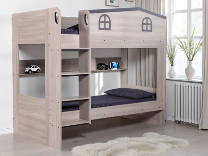 Seconique Hector Ash Grey Wooden Bunk Bed Frame