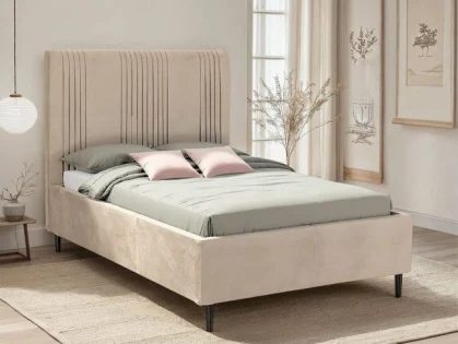 Seconique Maine Taupe Velvet Bed Frame Seconique Maine Taupe Velvet Bed Frame