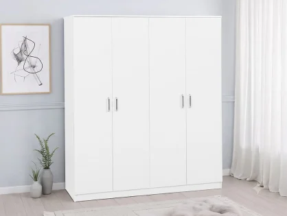 Seconique Dakota White 4 Door Wardrobe