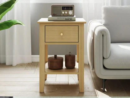 Core Henley Oak 1 Drawer Bedside Table