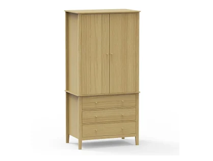 Core Henley Oak 2 Door 3 Drawer Wardrobe