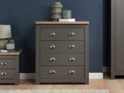 Birlea Highgate Dark Grey and Oak Effect 4 Drawer Chest