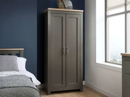 Birlea Highgate Dark Grey and Oak Effect 2 Door Wardrobe