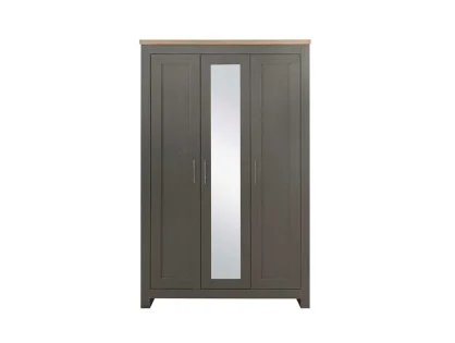 Birlea Highgate Dark Grey and Oak 3 Door Mirrored Wardrobe Birlea Highgate Dark Grey and Oak 3 Door Mirrored Wardrobe