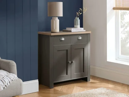 Birlea Highgate Dark Grey and Oak Effect 2 Door 2 Drawer Sideboard