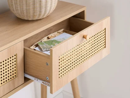 Birlea Croxley Rattan and Oak Console table Birlea Croxley Rattan and Oak Console table