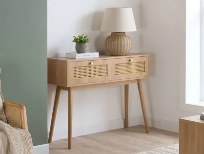 Birlea Croxley Rattan and Oak Console table Birlea Croxley Rattan and Oak Console table