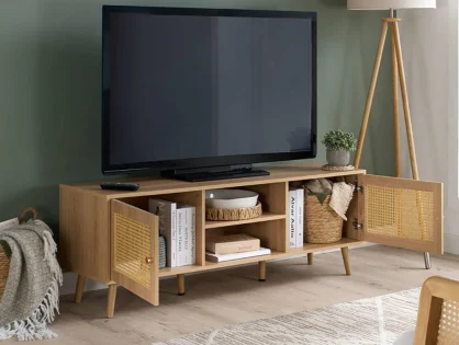 Birlea Croxley Rattan and Oak Large TV Unit Birlea Croxley Rattan and Oak Large TV Unit