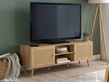 Birlea Croxley Rattan and Oak Large TV Unit Birlea Croxley Rattan and Oak Large TV Unit