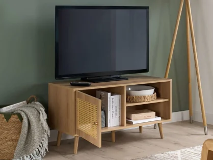 Birlea Croxley Rattan and Oak Small TV Unit Birlea Croxley Rattan and Oak Small TV Unit