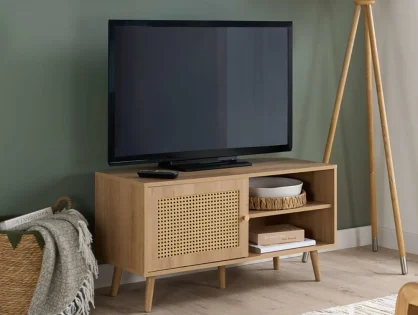 Birlea Croxley Rattan and Oak Small TV Unit Birlea Croxley Rattan and Oak Small TV Unit