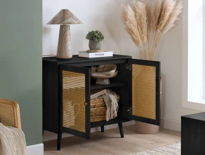 Birlea Croxley Rattan and Black 2 Door Sideboard Birlea Croxley Rattan and Black 2 Door Sideboard