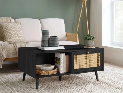 Birlea Croxley Rattan and Black Coffee table Birlea Croxley Rattan and Black Coffee table