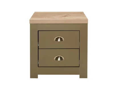 Birlea Highgate Olive and Oak Effect 2 Drawer Bedside Table Birlea Highgate Olive and Oak Effect 2 Drawer Bedside Table