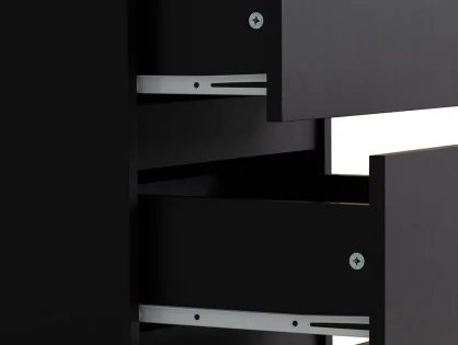 Seconique Malvern Black 5 Drawer Narrow Chest of Drawers