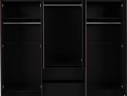 Seconique Malvern Black 6 Door 2 Drawer Wardrobe